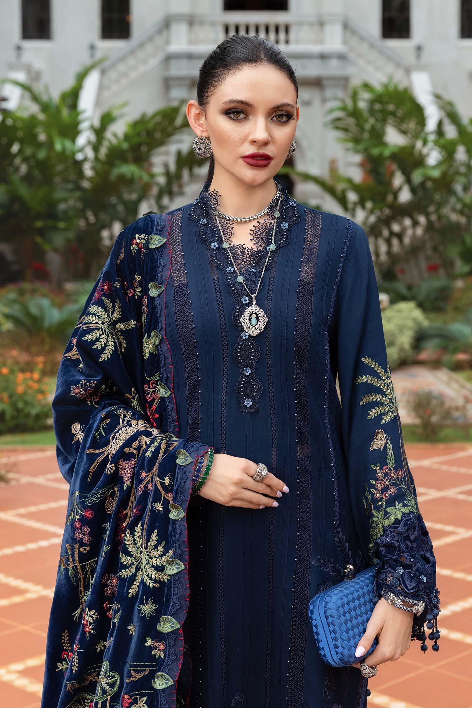 WL-1312-Maria b Embroidered Twill Linen Suit 2025 - Image 3