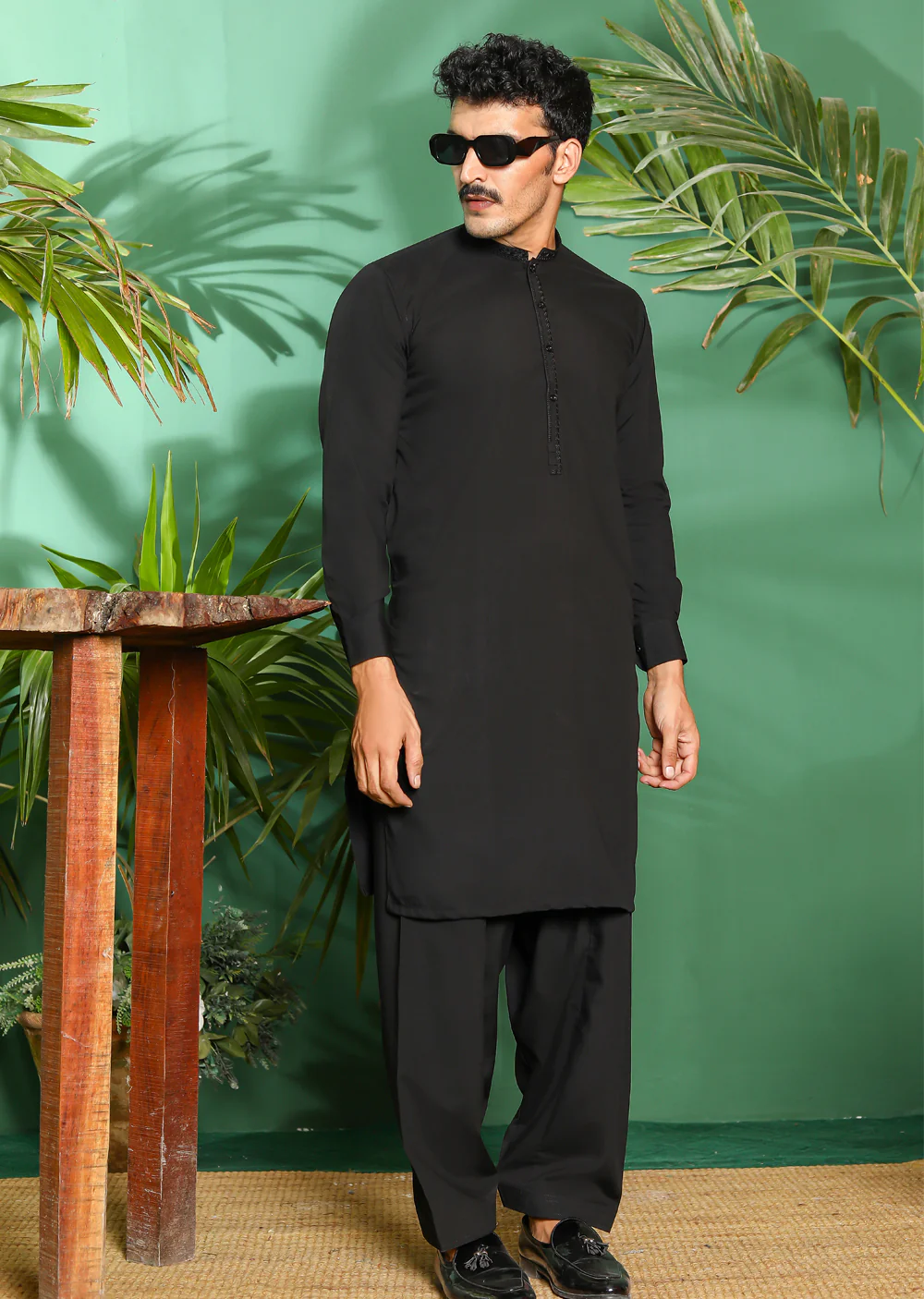 ZN2933 Black Readymade Father & Son Trouser Suit