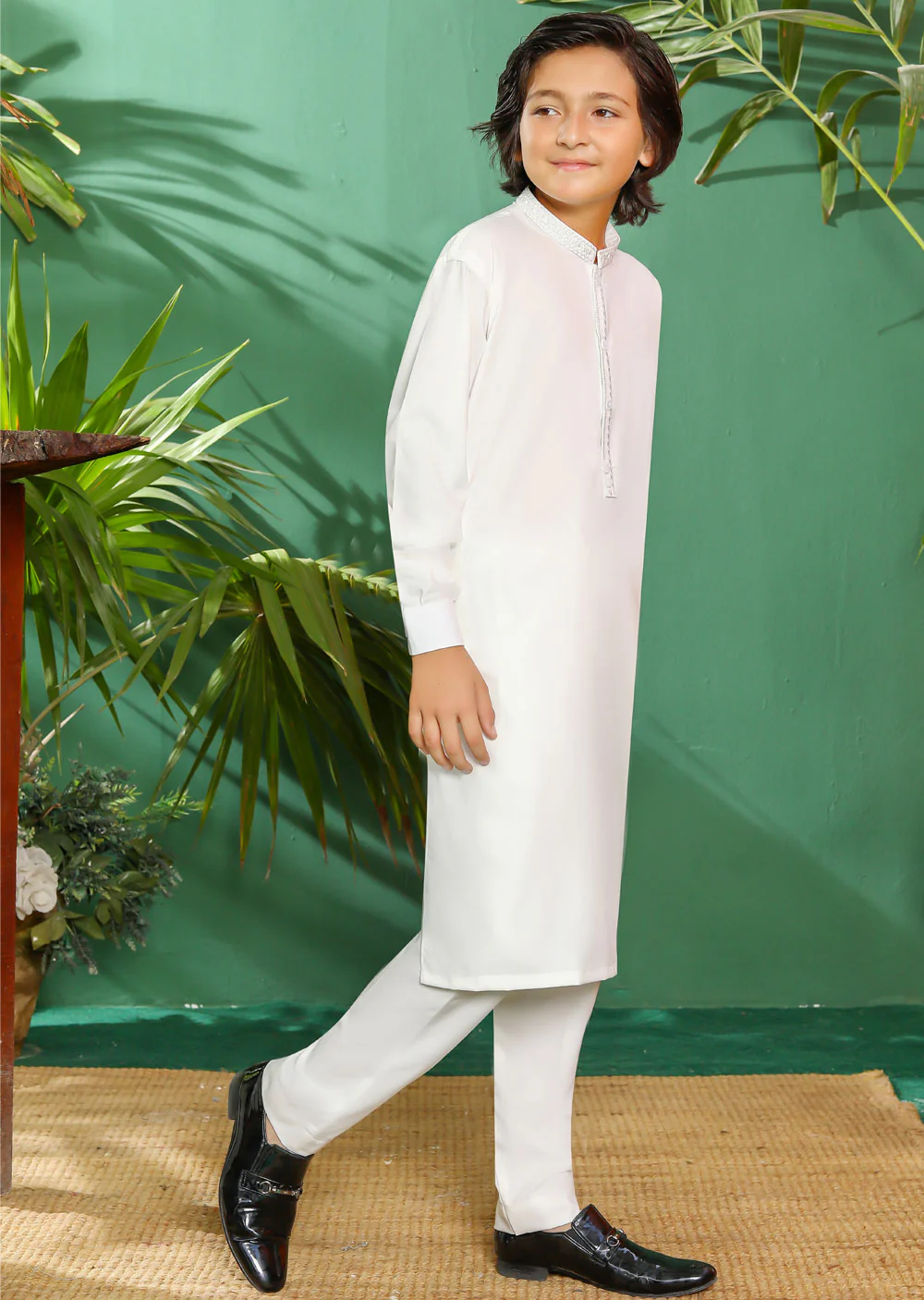 ZN2933 Off White Readymade Father & Son Trouser Suit - Image 4