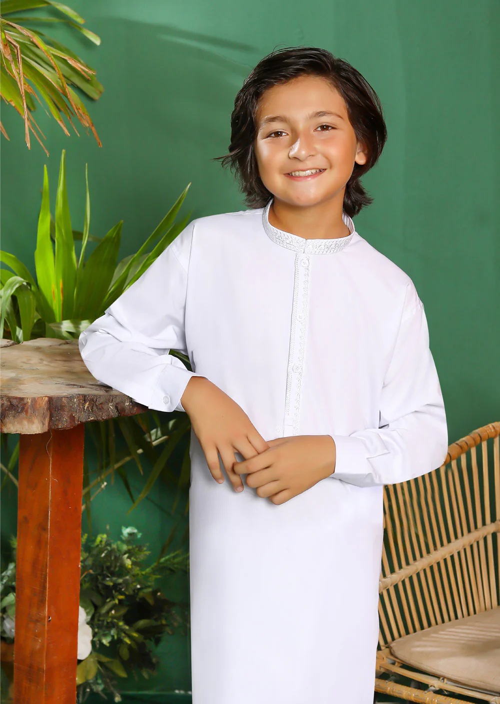 ZN2933 White Readymade Father & Son Trouser Suit - Image 5