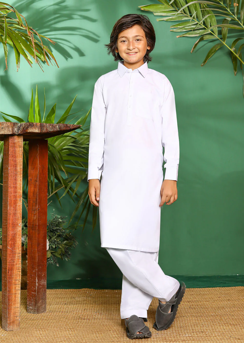 ZN2996 White Readymade Father & Son Salwar Kameez - Image 6