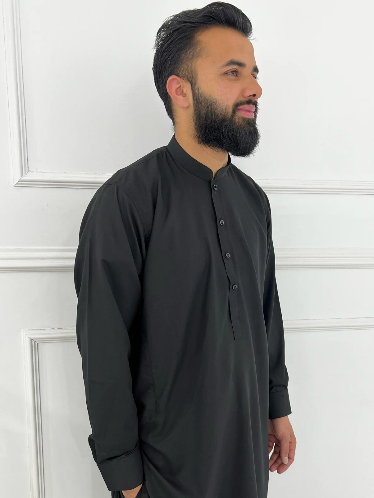 ZNC-1003 - Black - Father & Son Plain Trouser Suit - Image 2